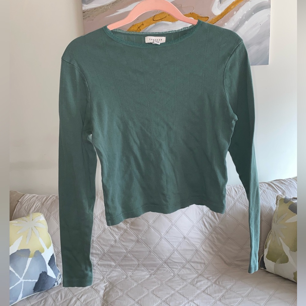 Topshop Green Long-sleeve Too